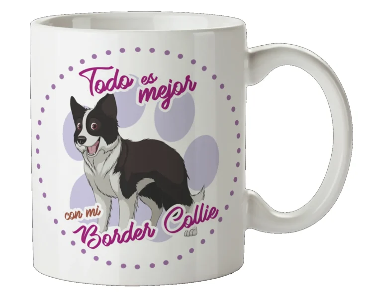 Taza Mascotas Perro Border Collie